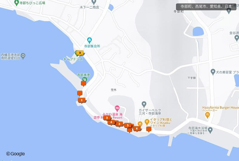 寺部海岸の石丁場跡